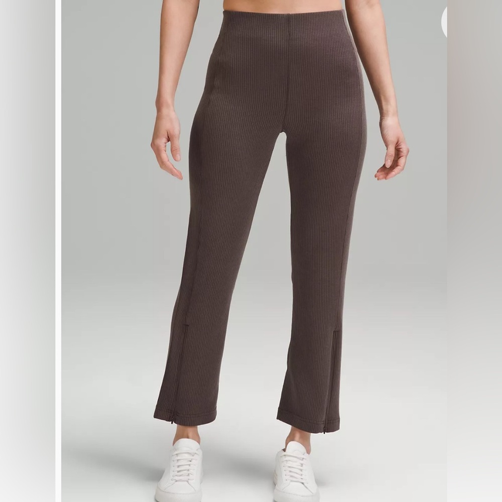 Lululemon Athletica Espresso Zip Leg High Rise crop pant